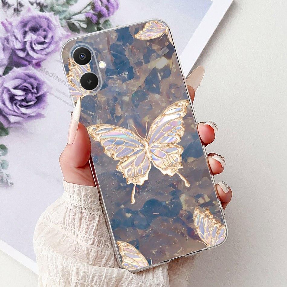 For Samsung Galaxy A07 2025 Elegant Floral Butterfly Phone Case For Samsung A07 SM-A075F Soft Silicone TPU Cases