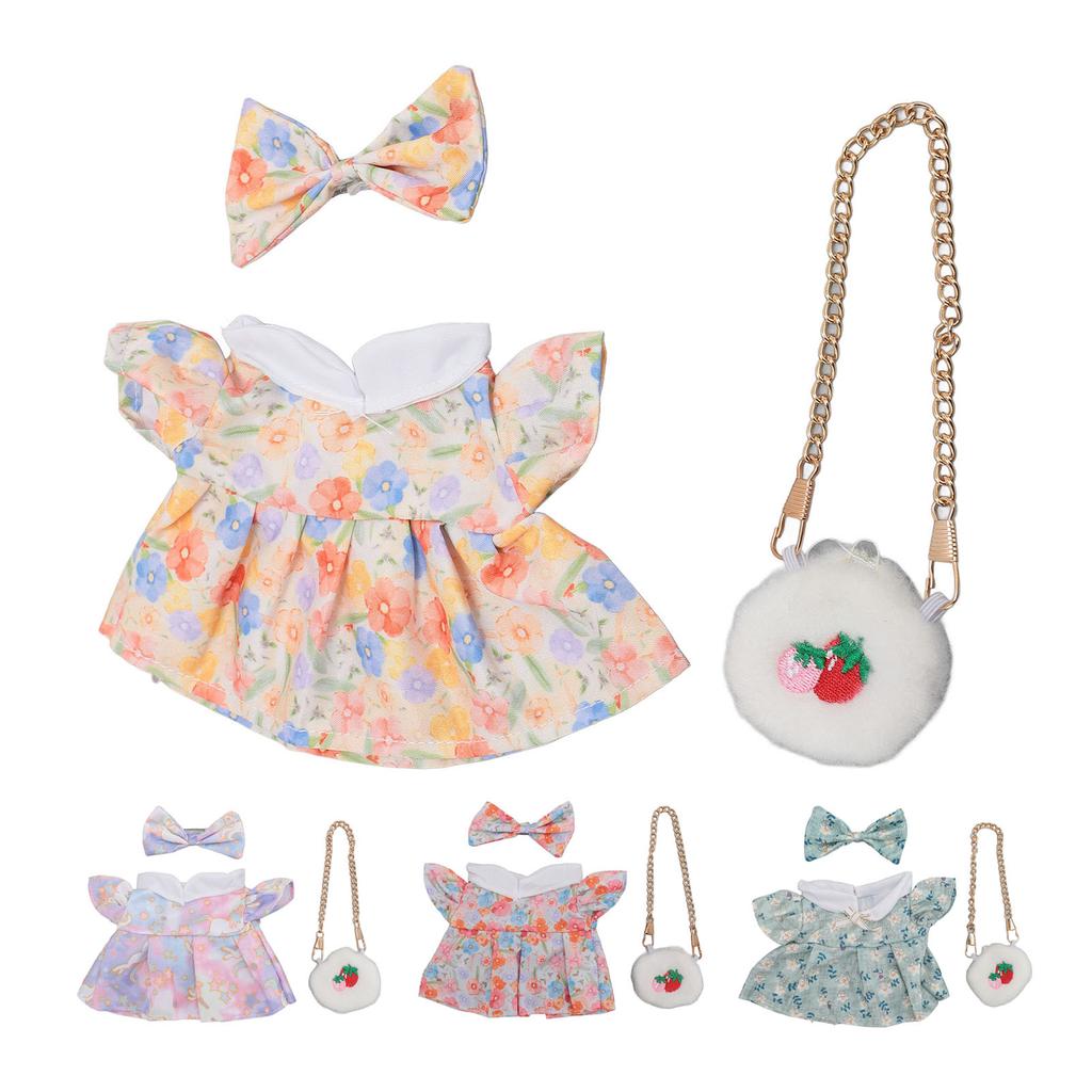 Doll Clothes Dress Doll Clothes Multifunctional Cotton and Cloth Good Compatibility Robust with Bow Tie Strawberry Bag for Home