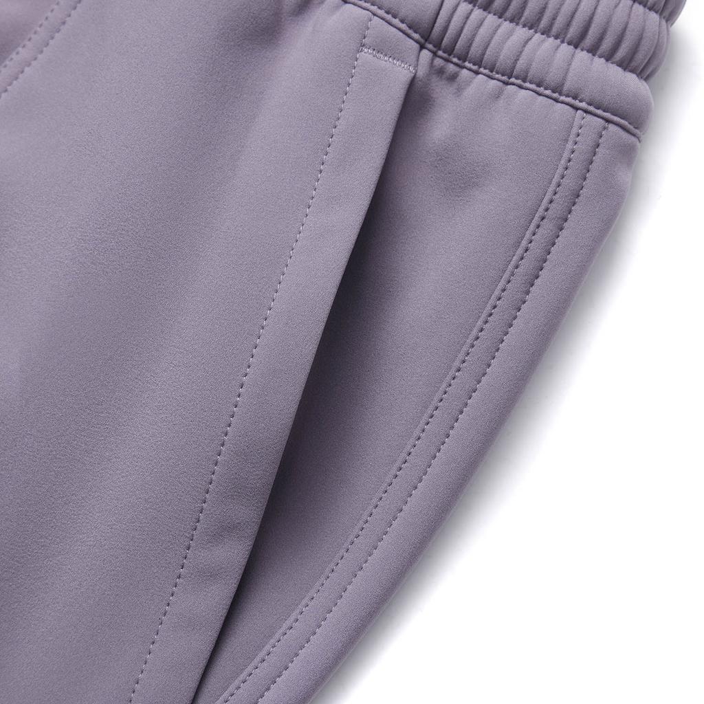 Li Ning Comfortable Casual Solid Color Knitted Sports Pants Women Bottoms Dark-Gray Purple AYKU738-2