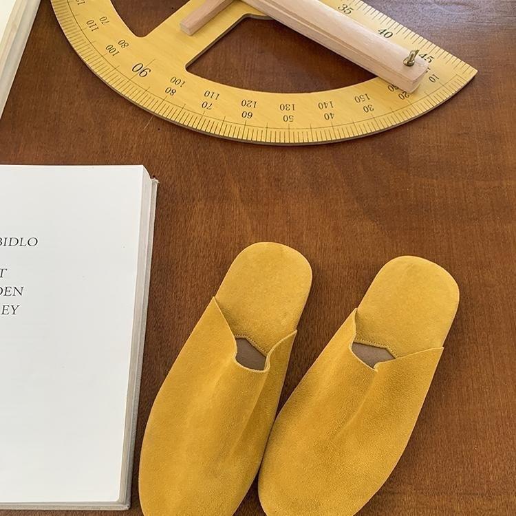 Soft bottom fashion female ugly and cute outer wear a pedal bag head and half slippers tide