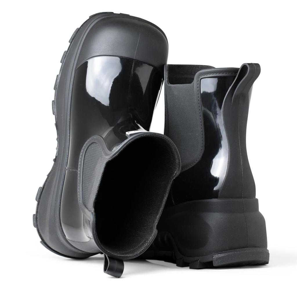 MAXDAYZ Illye Rain Waterproof for Rainy and Typhoons Japanese Shoe Women's Boots, Rain, Season, (Gloss Black, Size, Adult, 23.5cm)