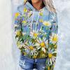 Blumen Gänseblümchen 3D-Druck Hoodie Damen Mode Übergroße Hoodies Damen Sweatshirts Jacke mit Kapuze Sweatshirt Pullover Damenbekleidung Blume