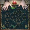 Toalha de Mesa com Cruz Celta da Árvore da Vida Verde Cartas de Tarô Pano de Altar Pêndulo Pagão Bruxaria Astrologia Tapete de Cartas Para Decoração de Quarto