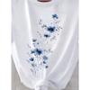 European Size 2026 New Summer Women's Elegant Blue Floral Print Short Sleeve Fashion Personality Casual Comfortable Figure-Flattering Ice Fabric