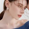 Ladies' Light Luxury Design Elegant Geometric Block Earrings Fashionable and Versatile Niche Design Sense Inlaid Zircon Earrings