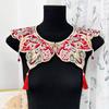 Ethnic Fringed Faux Collar Decorative Half Shawl Cloud Shoulder Collar for Chinese Ancient Costume Festival Neckpiece