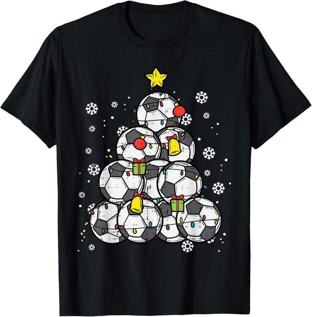 Soccer Christmas Tree Xmas Player Boys Girls Men Women Kids TShirt Unisex Summer Streetwear Tops Camiseta Hombre
