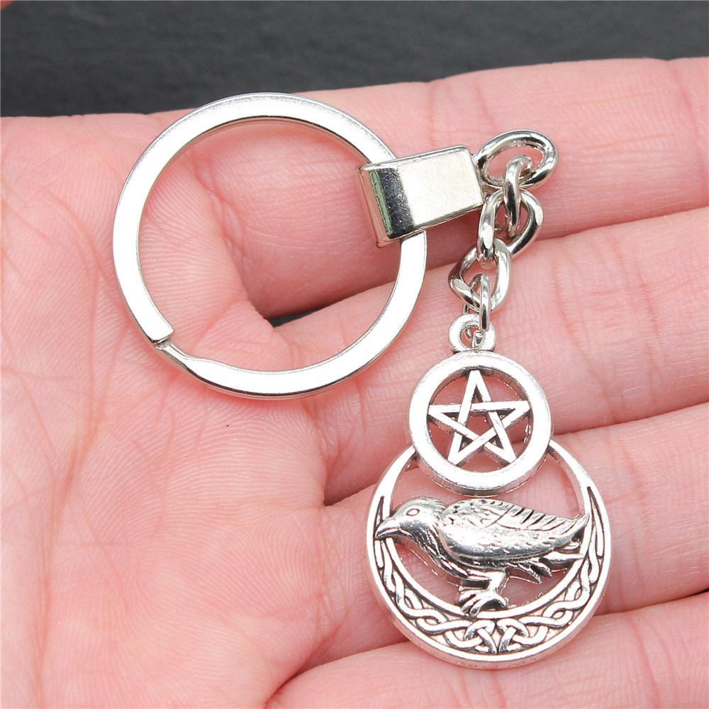 30mm Keychains Sun Moon Pentagram Vintage Jewelry Supplies QY047