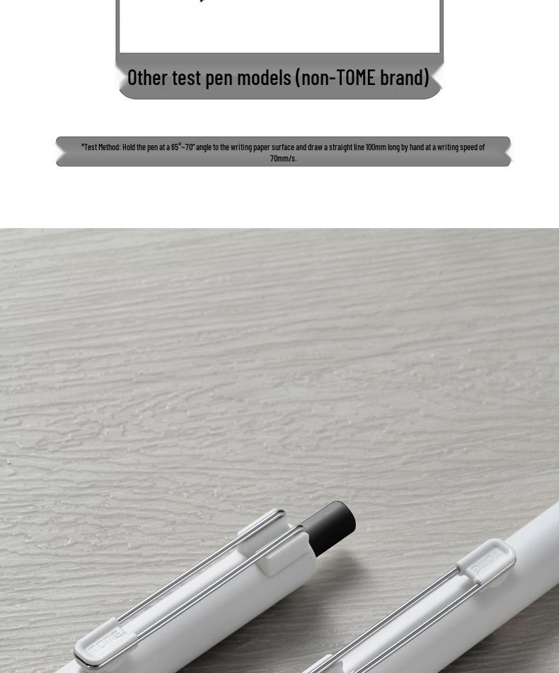 TOME Black 0.5mm Click Gel Pen with Bullet Tip for Exam and Note-taking