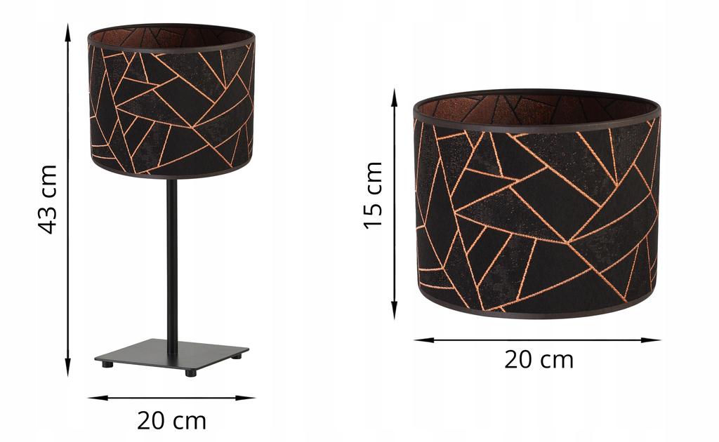GIA TABLE LAMP, COPPER PATTERN LAMPSHADE