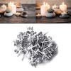200Pcs Smokeless Natural Coated Cotton Candle Wicks Cores with Metal Tabs Base for DIY Tealight Candle Making Supplies