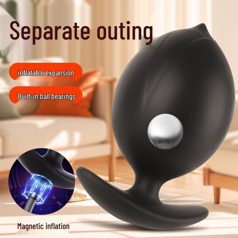 Magnetic Inflatable Butt Plug with Ball Bearings, Vibrating Anal Dilator for Men and Women - SM Erotic Product