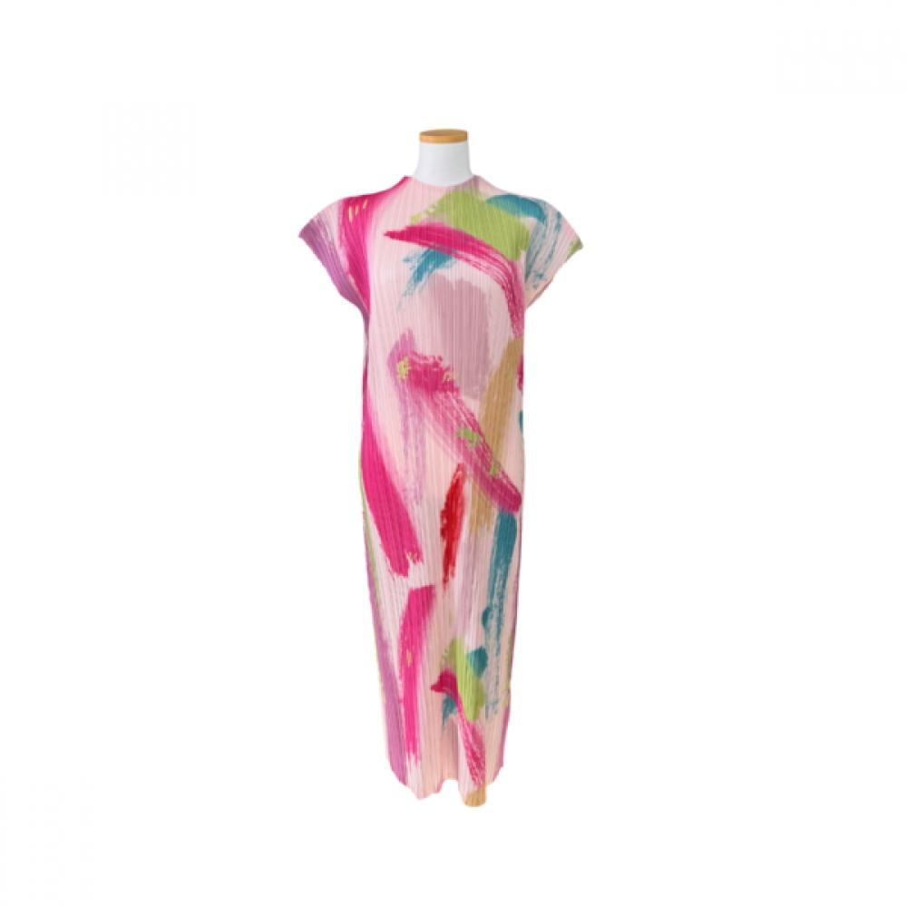 

La Vita Junko Brush Touch Print Half High Neck Dress Lsfop06p Single option