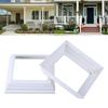 White Plastic Post Sleeve 4x4Inch Interior Diameter Base Trim Easy Install Skirt for Deck Porch Railing Column (4Pack)