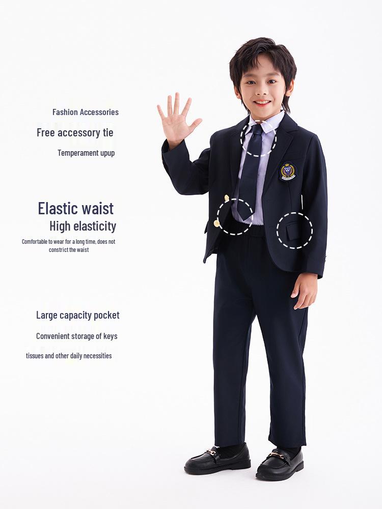 Children's Autumn/Winter Suit: Long-Sleeved Jacket & Pants Set for Boys & Girls - School/Kindergarten Uniform