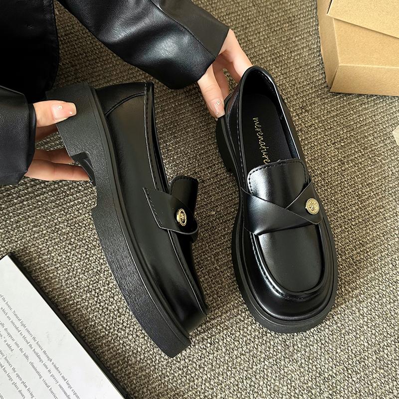 

Модная женская повседневная женская спортивная обувь, лоферы на толстой подошве, британский стиль, квадратный носок, балетки, кожаные туфли в стиле ретро с низким верхом 40