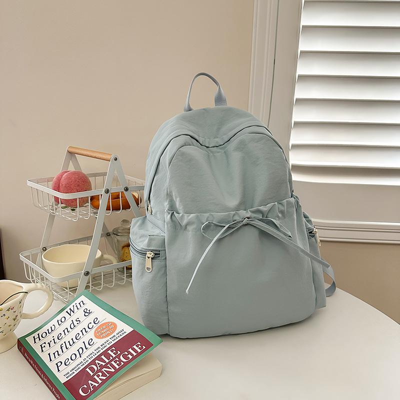 Small fresh schoolbag female college student simple solid color large capacity computer backpack casual commuting high school student backpack
