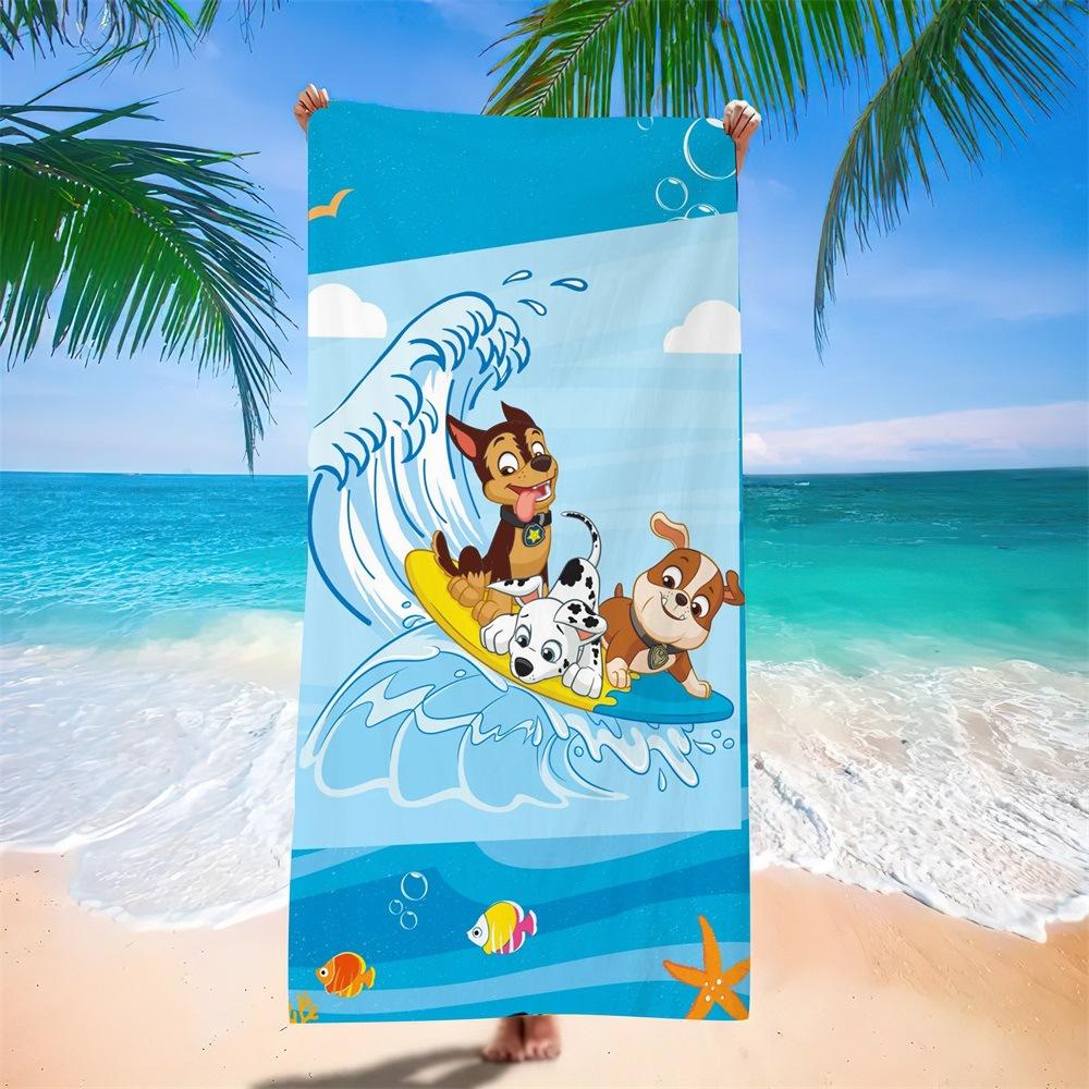 Cartoon Wang Wang Team Animation Beach Towel Children Quick Drying Bath Towel Microfiber Class A Towel Beach Supplies