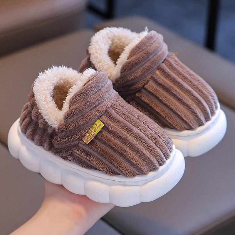 Детские теплые домашние тапочки из бархата и хлопка на осень и зиму 34/35 inner length — фото 11