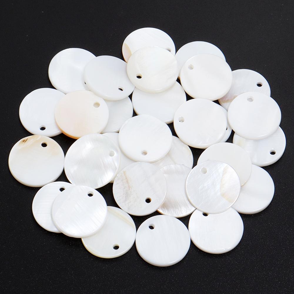 5-30pcs/lot 8-30mm Natural Shell Disc Pendant White Flat Round Charms For Jewelry Making DIY Handmade Necklace Earring Accessory