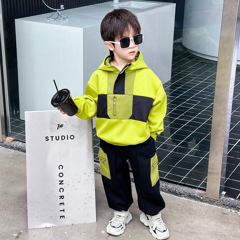 Boys' 2025 Trendy Autumn Sweatshirt Set - Stylish and Sporty Casual Outfit