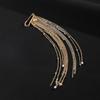 Exaggerated Long Tassel Chain Brooch Metal Heart Pendant Vintage Design Suit Pin Pants Hats Fixed Pin Decorative Accessories