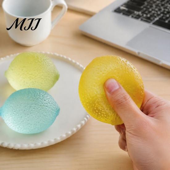 Fruit Stress Relievers Clear Lemon Relief Toy, Textured Ball Fidget Anxiety Gadget Fake Squeeze Sensory Toy for Hand Relaxation Decompression