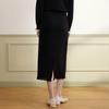 Xiangying Women's High-Waist Fringe Slit Midi Skirt