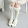 Sweet Style Mesh Dress Socks with Decorative Edge Accent for Toddler Girls Formal Event Under Knee Length Stockings