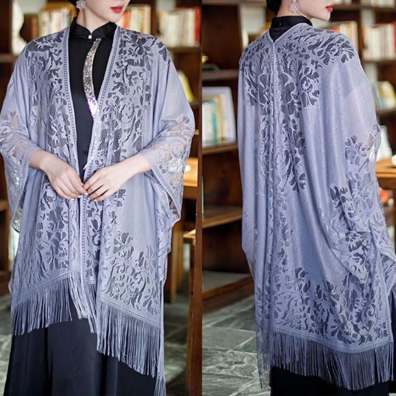 Damen Chinesischer Cheongsam Spitze Quaste Strickjacke Schal - Frühling/Sommer Dünner Stil