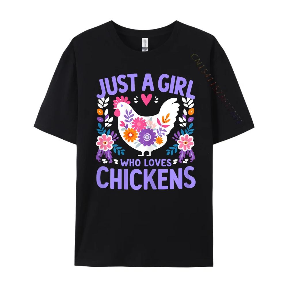 Just A Girl Who Loves Chickens Cute Chicken Luxury Clothing Women Shirts For Men Vaporwave