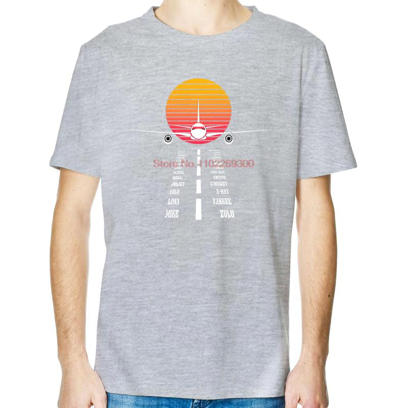Pilot Alphabet Airplane Aviator Pilot Gift Graphic T Shirts Fashion Tees Tops Summer Cotton Short Sleeve TShirts Print T Shirt