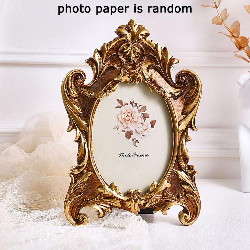 

WTEMPO Wall Decor or Tabletop Display Festival Special Gifts Retro Resin Photo Frame Vintage Decorative Painting Ornament 1pc золотой