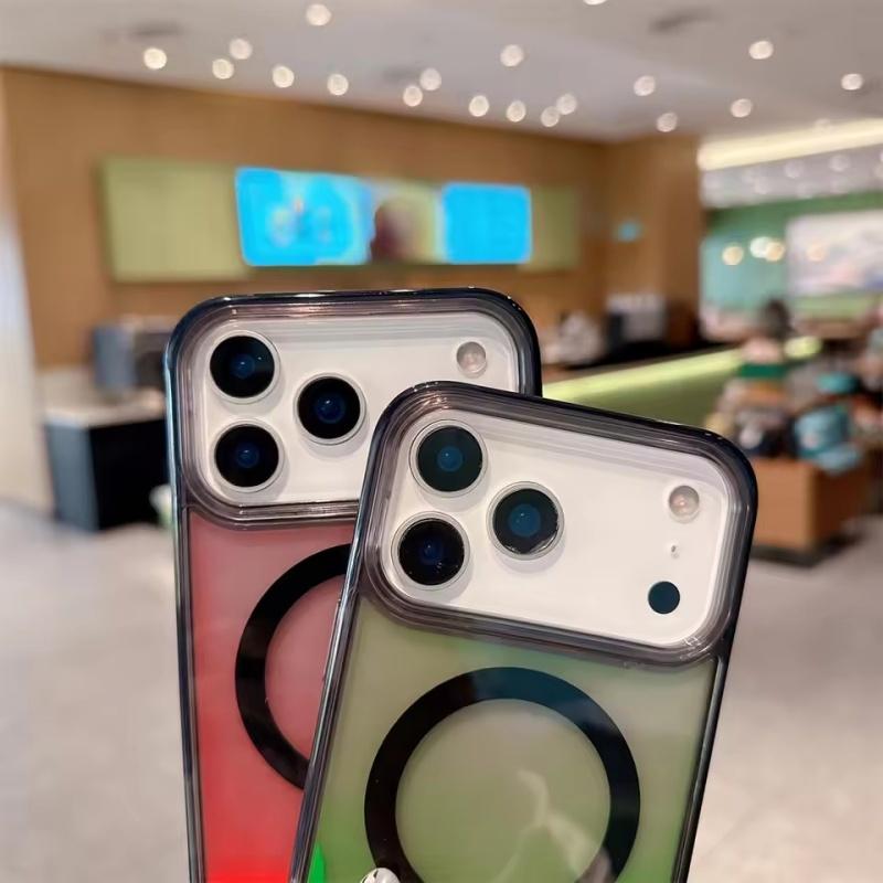 Night Light Luminous Liquid Quicksand Flowing Magnetic Case For Magsafe For iPhone 17 16 15 14 13 Pro Max Wireless Charge Cover