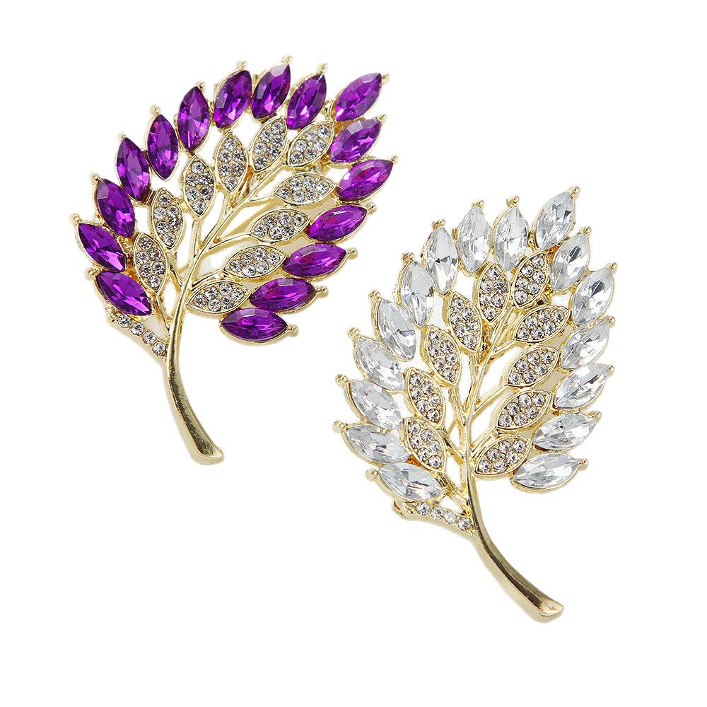 Diamonds Leaves Brooch Women's Elegant Corsage Accessories  Designer Brooch Pin Mini Bobby Pins Perfect Gift for Couples