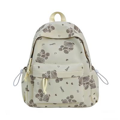 Women's Bear Printed Backpack Student's Lightweight Schoolbag