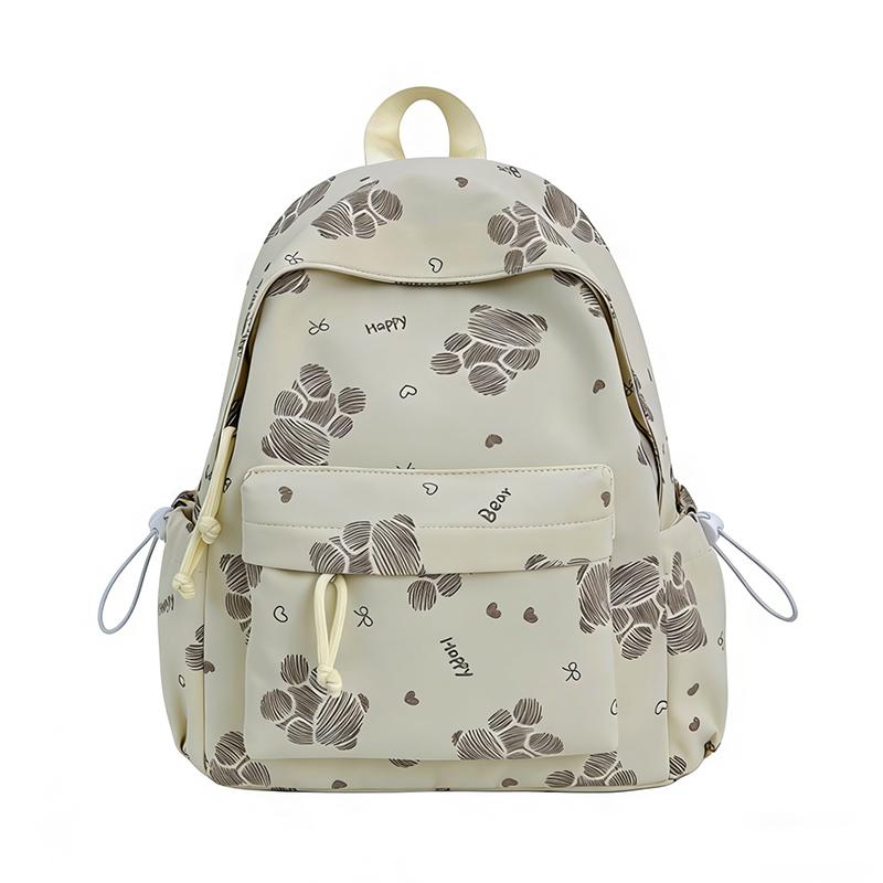 Women's Bear Printed Backpack Student's Lightweight Schoolbag