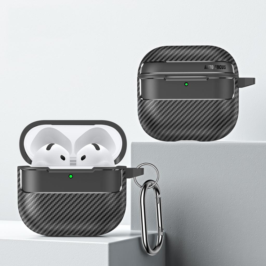 Business Carbon Fiber Pattern Earphone Accessories For Airpods 1 2 3 4 Protective Cover Suitable For Airpods Pro/Pro2/Pro3