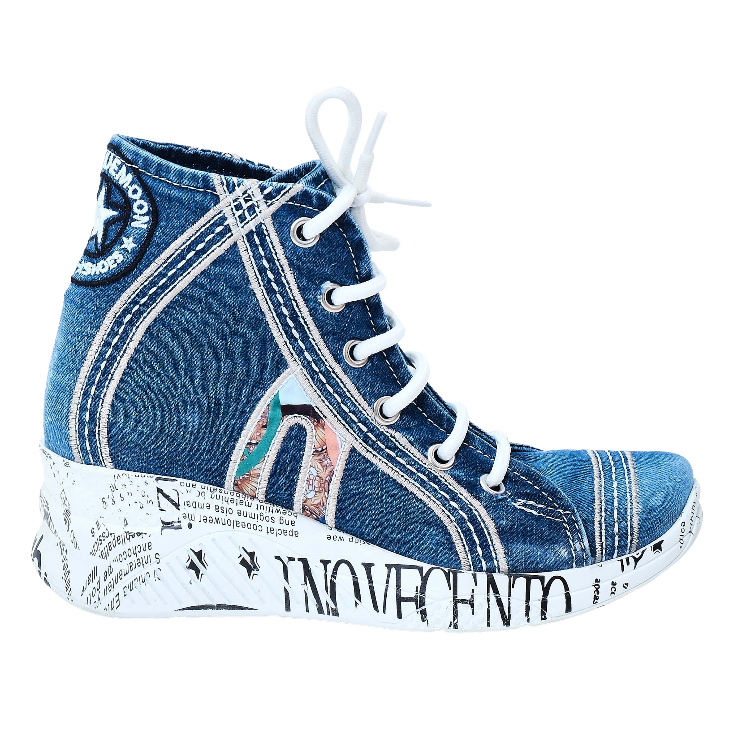 

Denim Sneakers, Handmade Women s Sneakers / Birthday Gift 36 синій