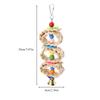 Pet Bird Toy Parrot Interactive Chew Wooden Circular Pattan Balls Hanging Cage Toys