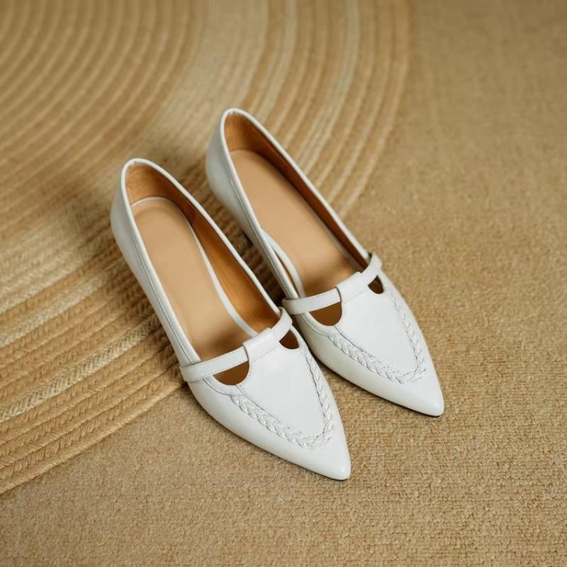 

Temperament Fine Heel Single Shoes Spring New Pointed Toe Shallow Mouth One Belt Non-slip Wear-resistant High Heels 40