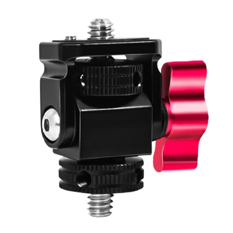 Monitors Holder Mount Swivels Tilt Monitors Clamp with Cold Shoe Locating Pin 1/4inch Hole for Camera Flash Light