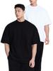 BYSEC [Set] Perfect Premium Double-Sided Oversized Shoulder Double Cut Plain Short Sleeve T-Shirt_10 Colors (B Type)