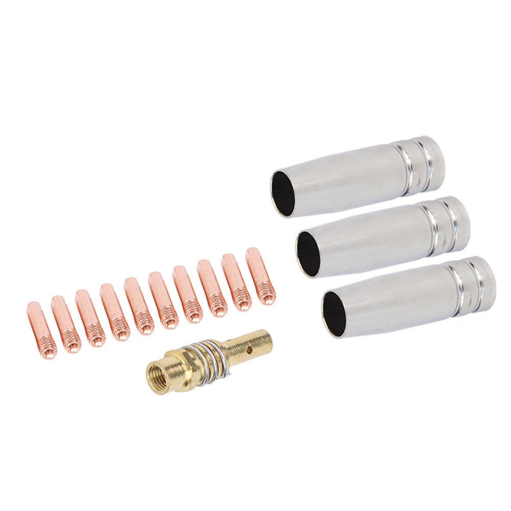14PCS For MIG Welding Accessories Kit for MAG Torch For 15AK Including Power Nozzles Compatible with AK15 Welding Machines