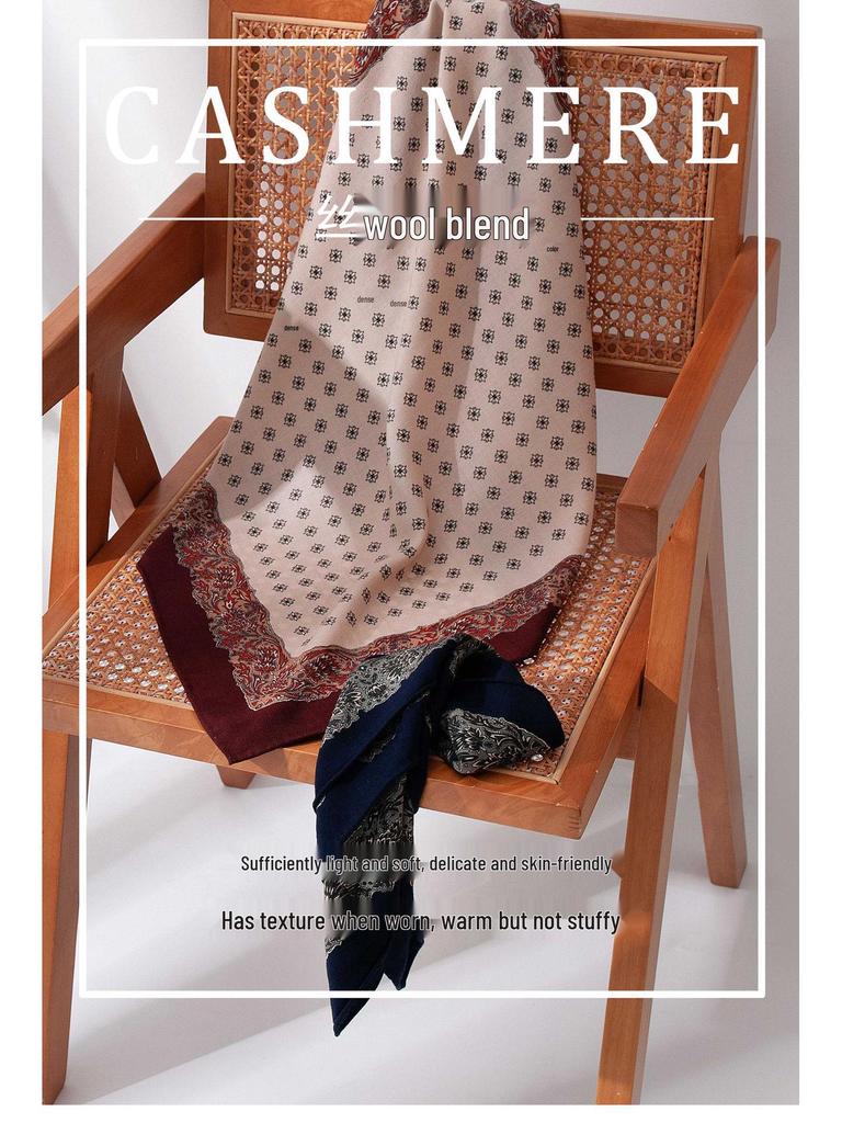 2025 Autumn Women's Elegant Wool Silk Scarf - Versatile & Stylish for Commuting