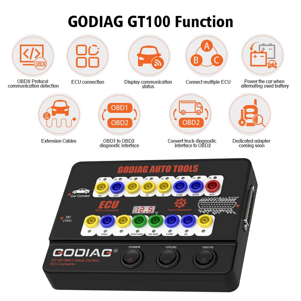 GODIAG GT100 Pro OBDII Break Out Box ECU Connector FEM/BDC CAS4/CAS4+ Testplatform voor Xhorse VVDI2/ Autel IM608/K518ISE/CGDI