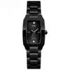 Women's Square Watch Simple Stylish Waterproof Casual Analog Quartz Small Stainless Steel Elegant Gift Black