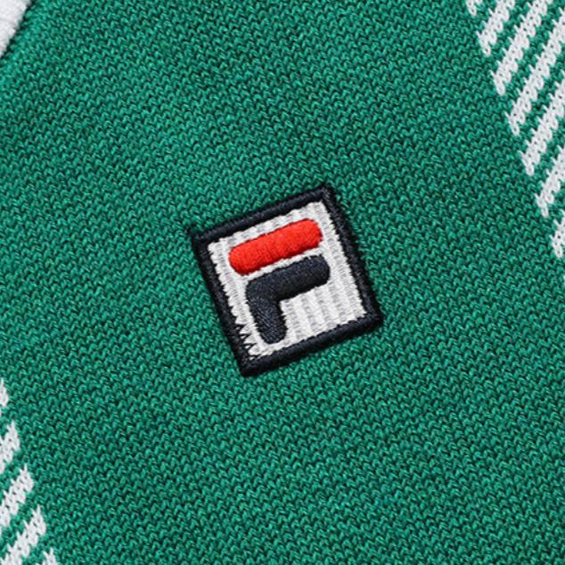 Fila Letter Jacquard Color Block V-Neck Sleeveless Knitted Vest Women tops A11W233404F-ZA
