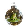Frog Christmas Ornament Clear Plastic Xmas Hanging Ball with 3D Frog Ornament Holiday Keepsake