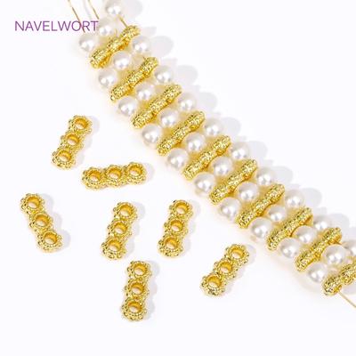 18K Gold Plated 3 Hole Snowflake Shape Separators Multistrand Spacer Bar Connector For Beadwork Jewelry Making DIY Accessories